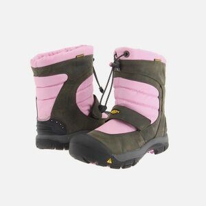 New KEEN Breckenridge Sneakers Shoes Snow Winter Boots Grey Pink Youth 4